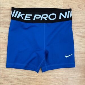 Nike Pro Royal Blue Shorts with Black Waistband